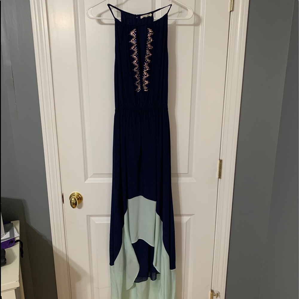 High-low blue dress!